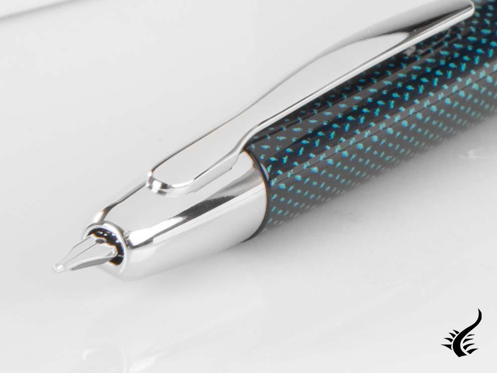 Stylo plume Pilot Capless Vanishing Carbonesque Point bleu, chrome