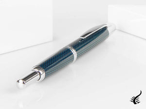 Pilot Capless Vanishing Blue Carbonesque Point Fountain Pen, Chrome