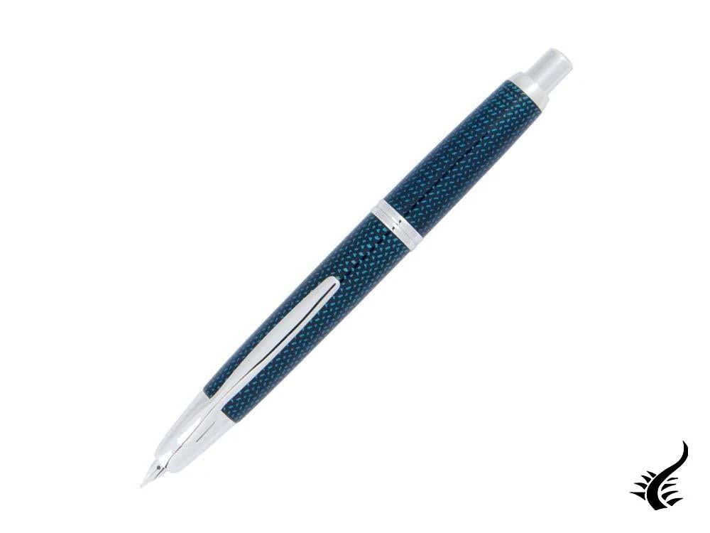 Stylo plume Pilot Capless Vanishing Carbonesque Point bleu, chrome