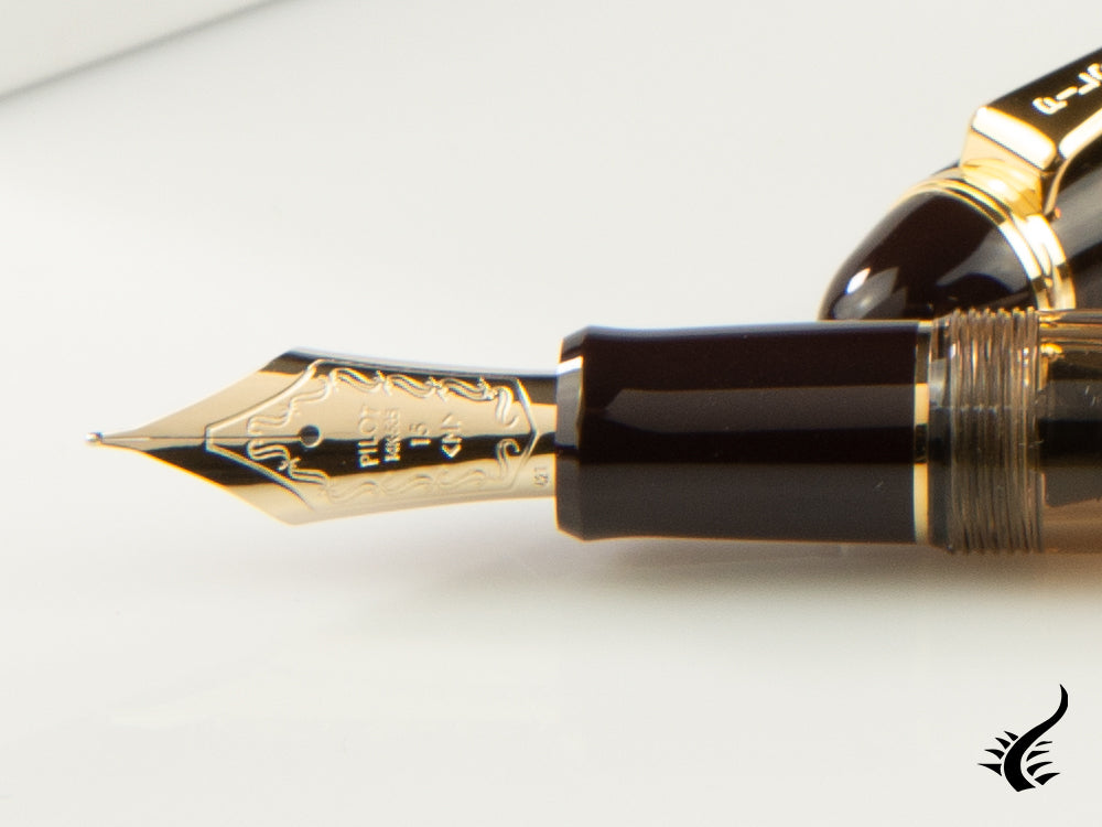 Pilot Custom 823 Amber Fountain Pen, Resin, Gold trim, 60556