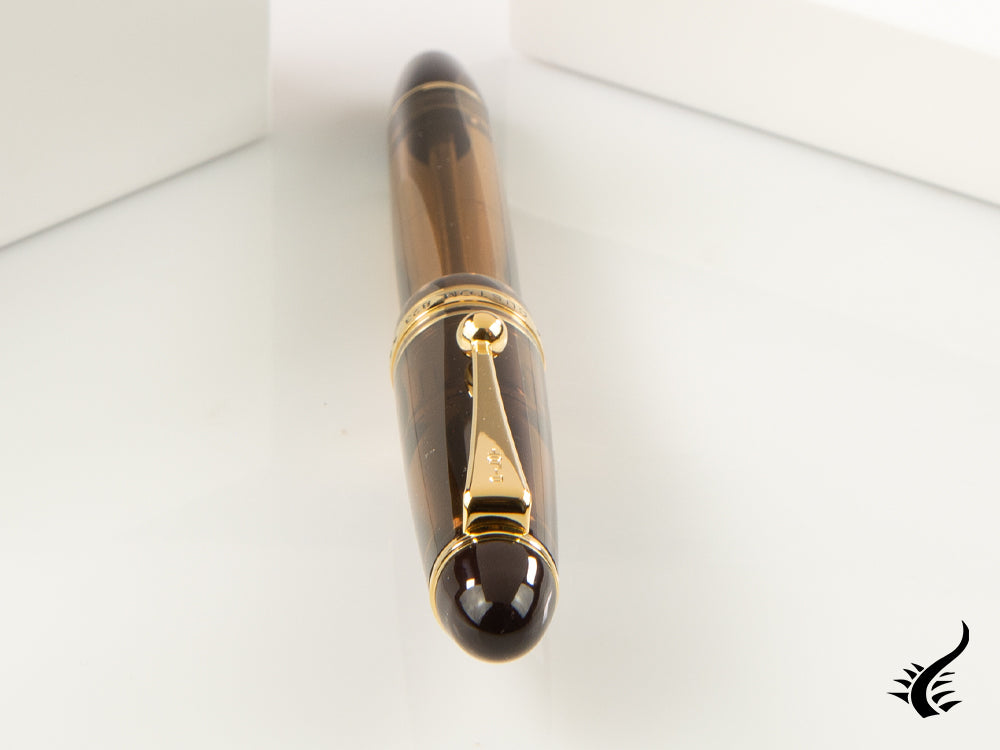 Pilot Custom 823 Amber Fountain Pen, Resin, Gold trim, 60556