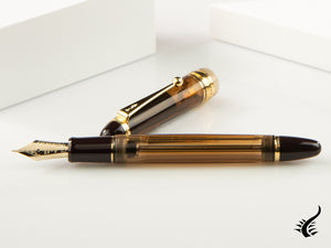 Stylo plume Pilot Custom 823 Amber, résine, attributs dorés, 60556