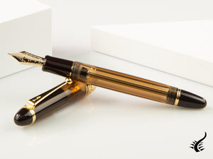 Pilot Custom 823 Amber Fountain Pen, Resin, Gold trim, 60556