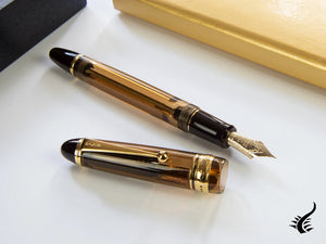 Pilot Custom 823 Amber Fountain Pen, Resin, Gold trim, 60556