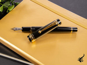 Stylo plume Pilot Custom 845, ébonite, attributs dorés, noir, NC845N