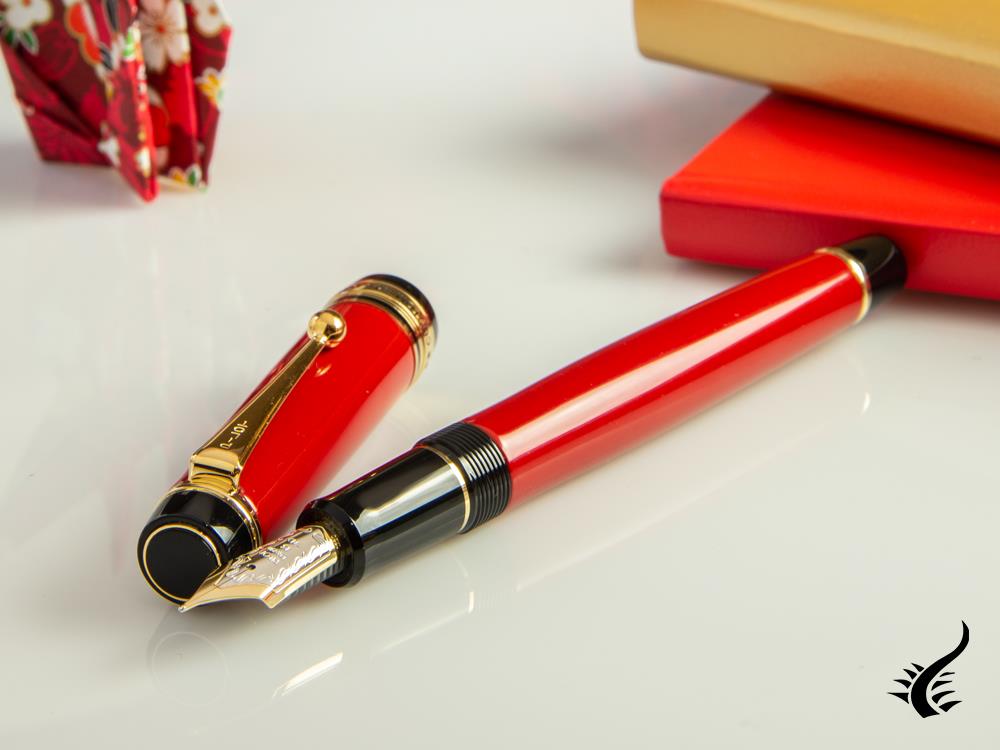 Pilot Custom 845 Red Fountain Pen, Ebonite and Urushi lacquer, FKV-5MR-R