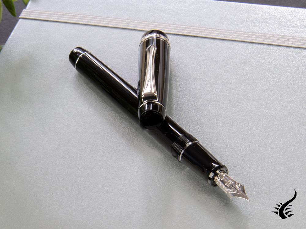 Pilot Custom Heritage 91 Fountain Pen, Resin, Chrome, Black, NH91N