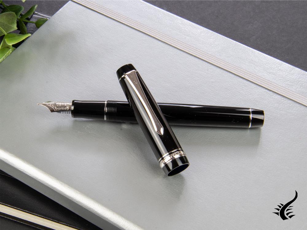 Pilot Custom Heritage 91 Fountain Pen, Resin, Chrome, Black, NH91N