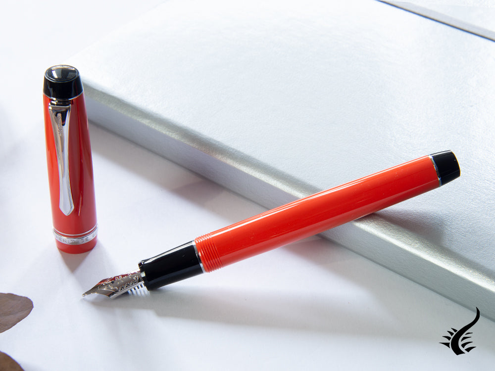 Pilot Custom Heritage 91 Fountain Pen, Resin, Chrome, Orange, NH91R