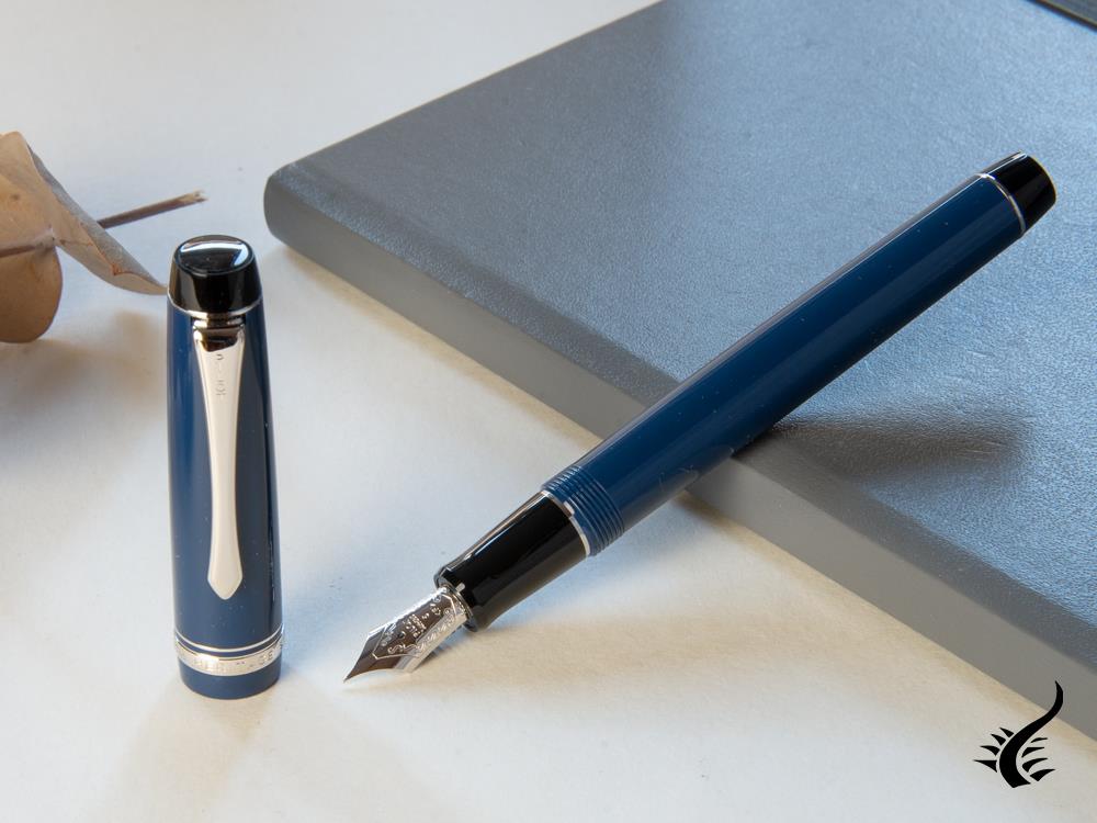 Pilot Custom Heritage 91 Fountain Pen, Resin, Chrome Trim, Blue, NH91A