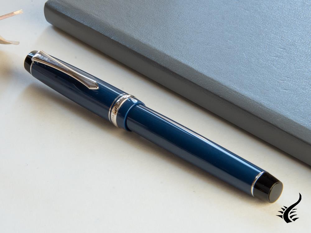 Pilot Custom Heritage 91 Fountain Pen, Resin, Chrome Trim, Blue, NH91A