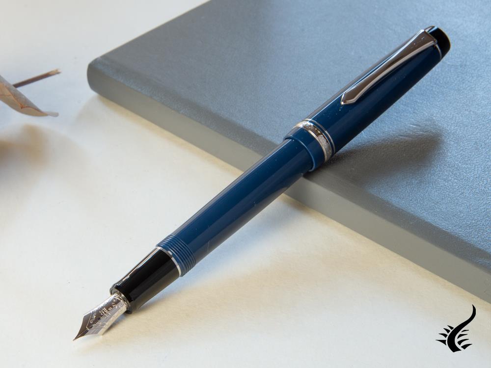 Pilot Custom Heritage 91 Fountain Pen, Resin, Chrome Trim, Blue, NH91A