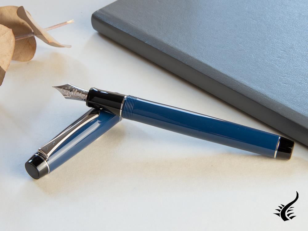 Pilot Custom Heritage 91 Fountain Pen, Resin, Chrome Trim, Blue, NH91A