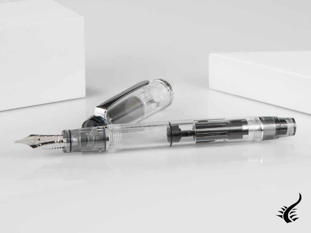 Pilot Custom Heritage 92 Fountain Pen, Resin, Chrome, Transparent