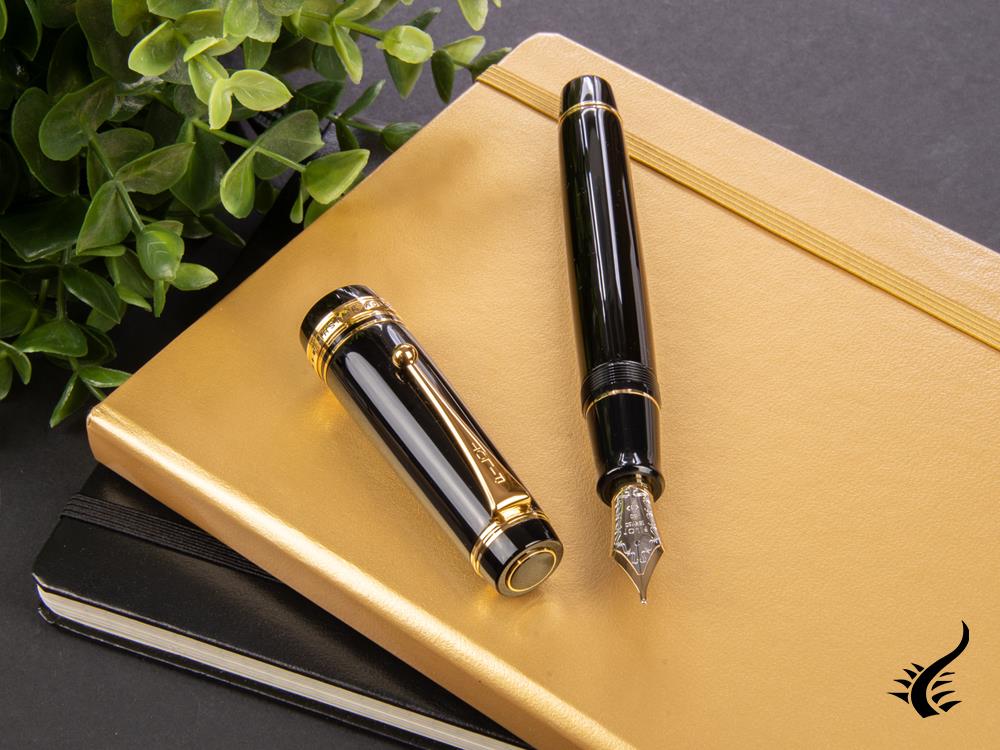 Pilot Custom Urushi Fountain Pen, Ebonite, Gold trim, Black, NPUN