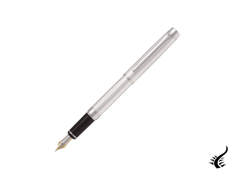 Pilot Grance Stripe Fountain Pen, Rhodium trim, Silver, FGNZ-35SS-GS