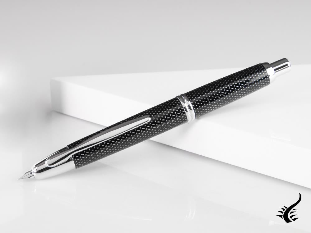 Pilot Retractable Fountain Pen Carbonesque Black  "Capless"