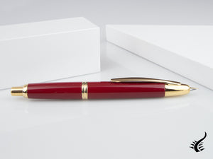 Pilot Retractable Fountain Pen, Gold, Red, "Capless"