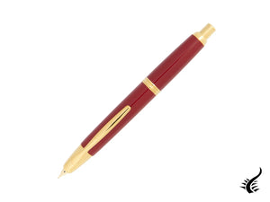 Stylo plume rétractable Pilot, or, rouge, « Capless »