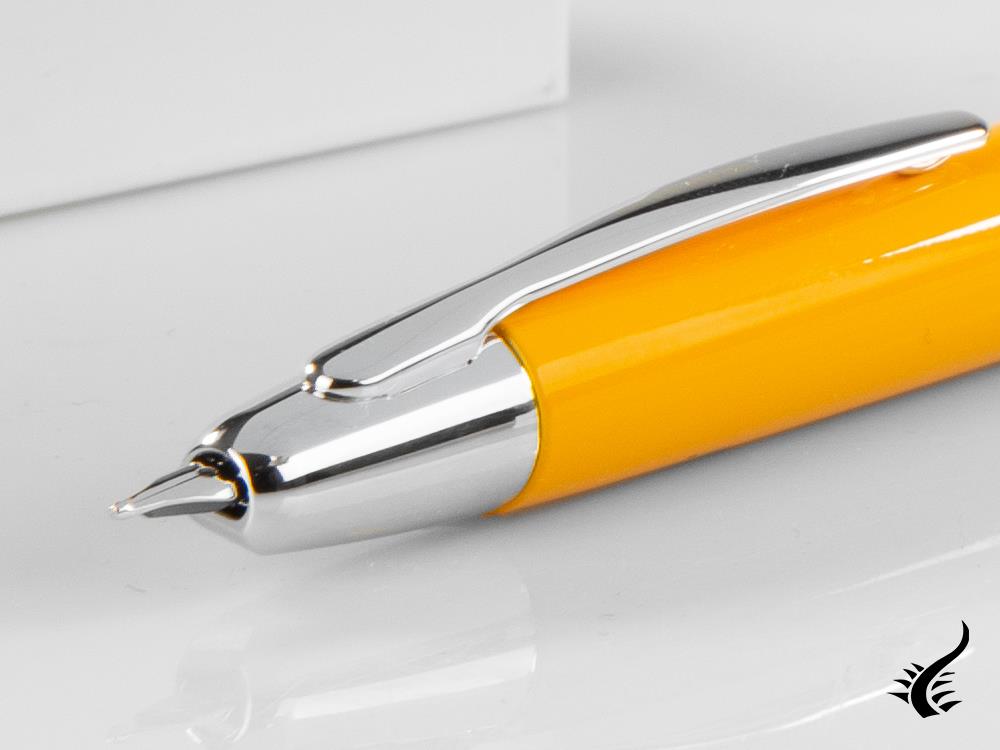 Pilot Retractable Fountain Pen Yellow Capless, Lacquer, Chrome