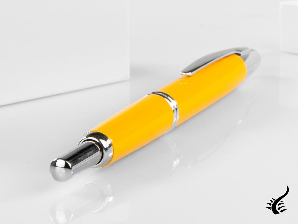 Pilot Retractable Fountain Pen Yellow Capless, Lacquer, Chrome