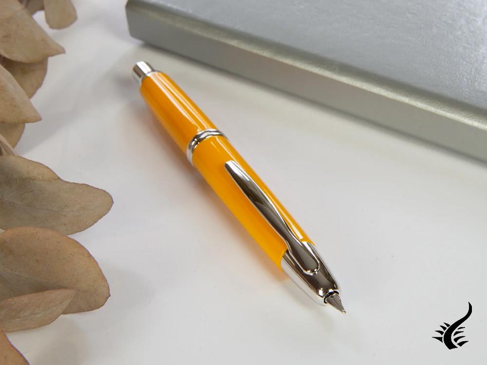 Pilot Retractable Fountain Pen Yellow Capless, Lacquer, Chrome