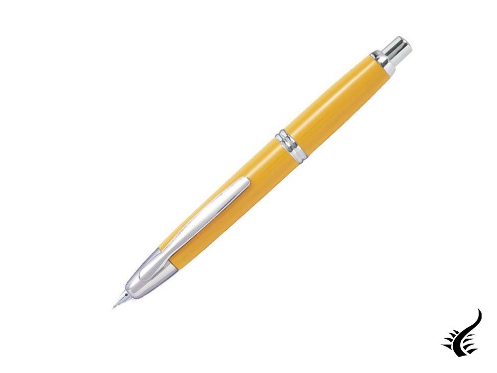 Pilot Retractable Fountain Pen Yellow Capless, Lacquer, Chrome