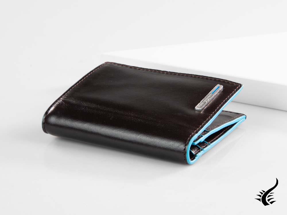 Piquadro Blue Square Wallet, Leather, Brown, 7 Cards, PU3244B2/MO