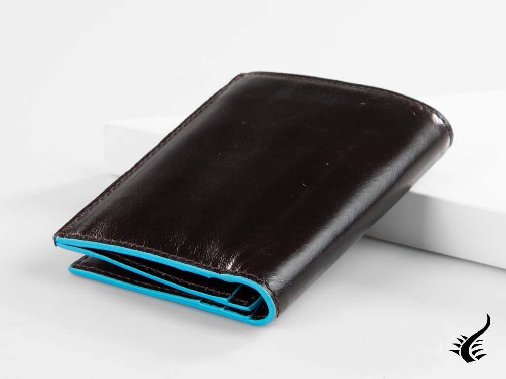 Piquadro Blue Square Wallet, Leather, Brown, 7 Cards, PU3244B2/MO