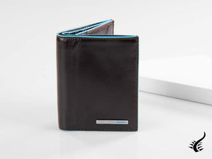 Piquadro Blue Square Wallet, Leather, Brown, 7 Cards, PU3244B2/MO