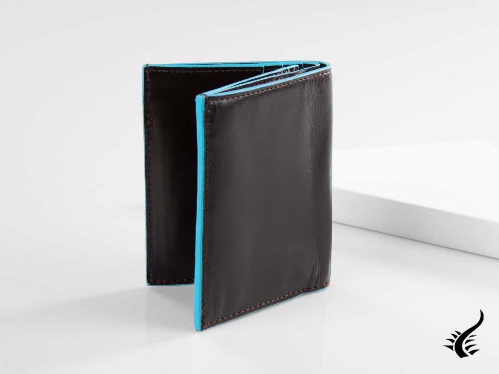 Piquadro Blue Square Wallet, Leather, Brown, 7 Cards, PU3244B2/MO