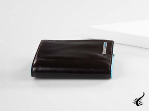 Piquadro Blue Square Wallet, Leather, Brown, 7 Cards, PU3244B2/MO