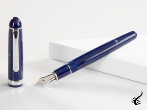 Stylo Plume Platinum Celluloid Midnight Ocean, attributs Rhodium