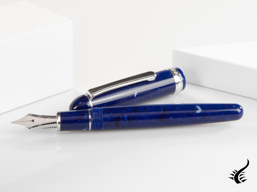 Platinum Celluloid Fountain Pen Midnight Ocean, Rhodium trim