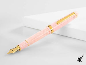 Stylo plume Platinum Celluloid Sakura, garniture dorée, PTB-30000S-40