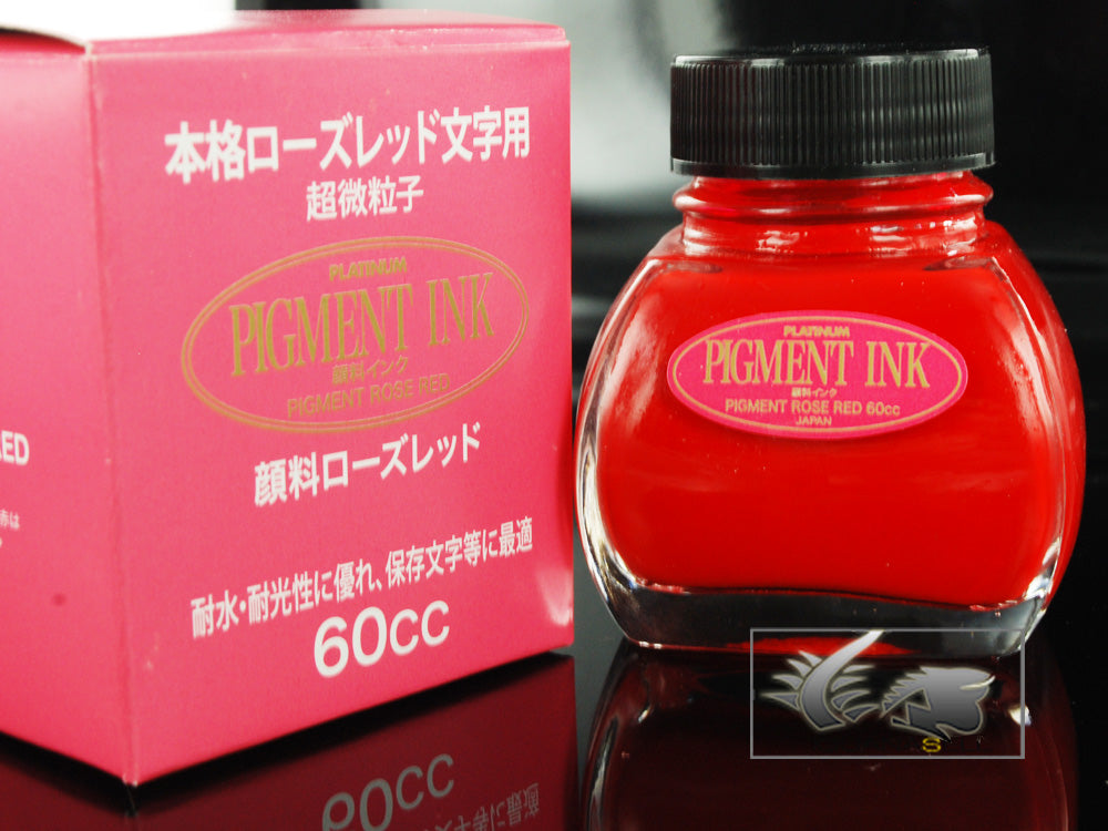 Flacon d'encre Platinum, 60 ml. Rouge, encre pigmentée