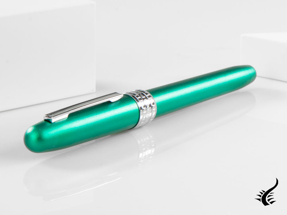 Stylo plume Platinum Plaisir, aluminium, vert sarcelle 2020, PGB-1500-45