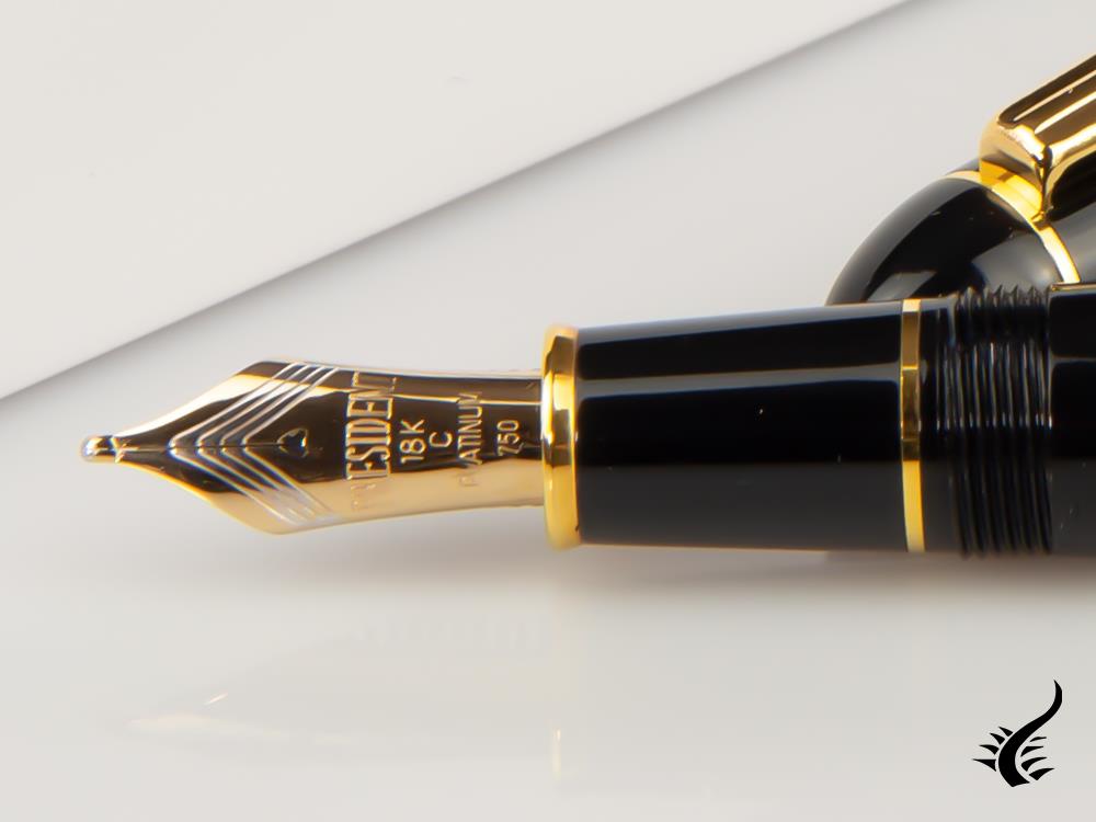 Platinum President Fountain Pen, Black, Resin, PTB-20000P-1