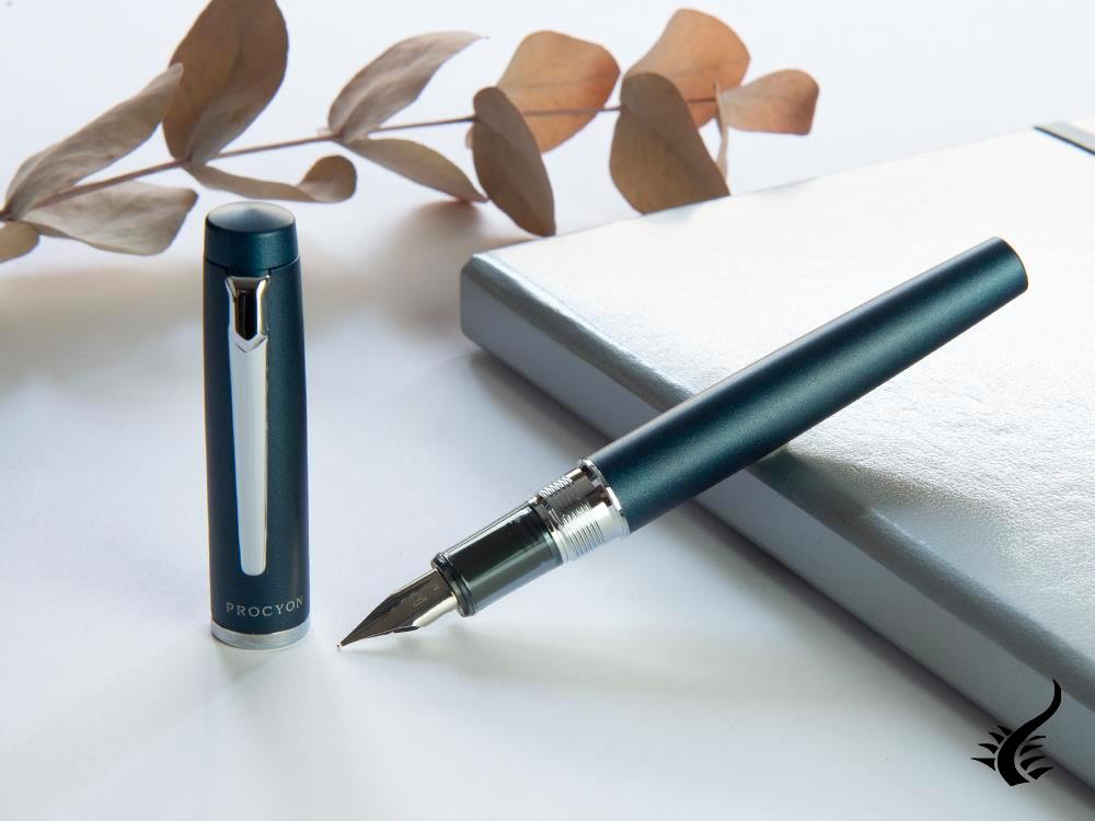 Platinum Procyon Deep Sea Fountain Pen, Aluminium, Blue, PNS-5000-50