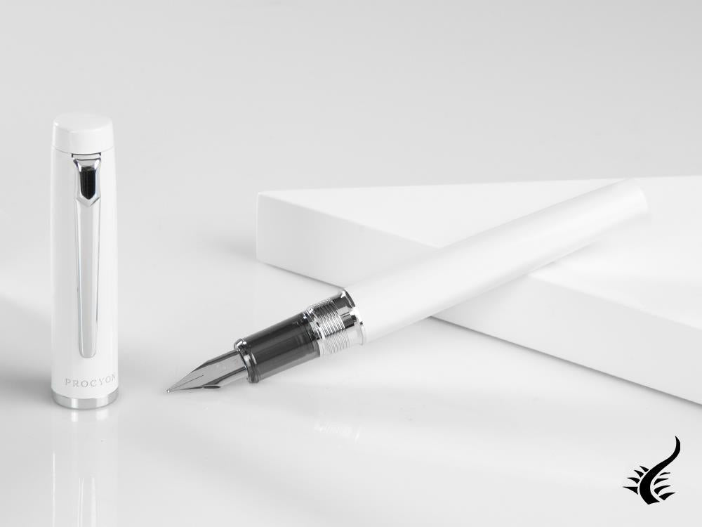 Platinum Procyon Porcelain Fountain Pen, Aluminium, White, PNS-5000-3