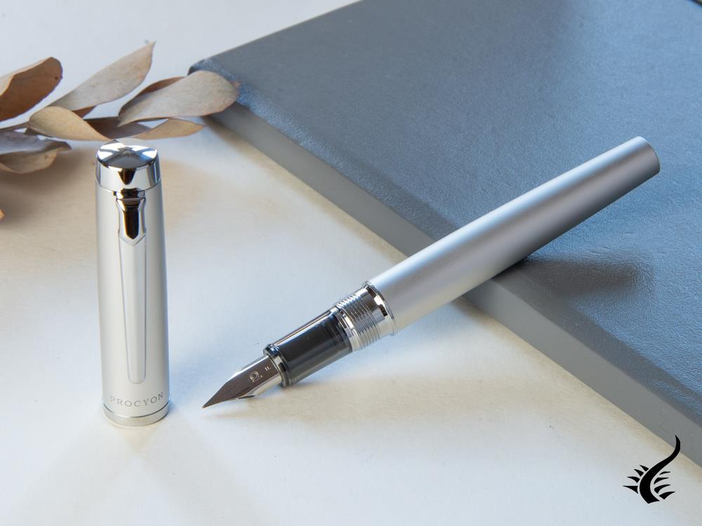 Stylo plume Platinum Procyon argent satiné, aluminium, PNS-8000-79