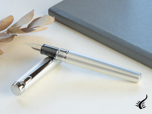 Platinum Procyon Satin Silver Fountain Pen, Aluminium, PNS-8000-79