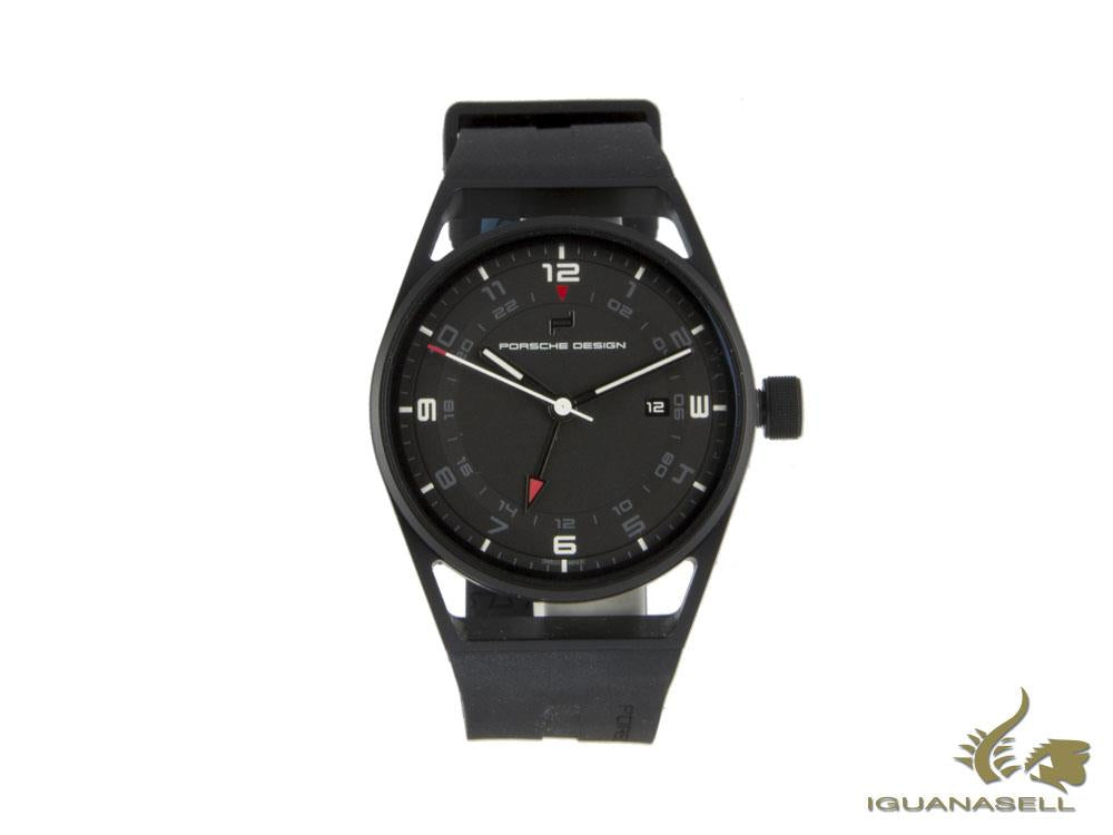 Montre automatique Porsche Design 1919 Globetimer, titane, noir et caoutchouc