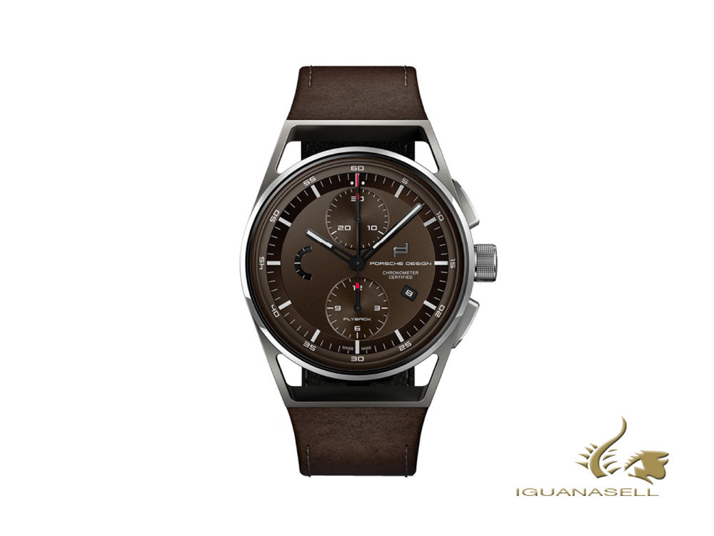 Montre automatique Porsche Design1919 Chronotimer Flyback, marron, titane, COSC