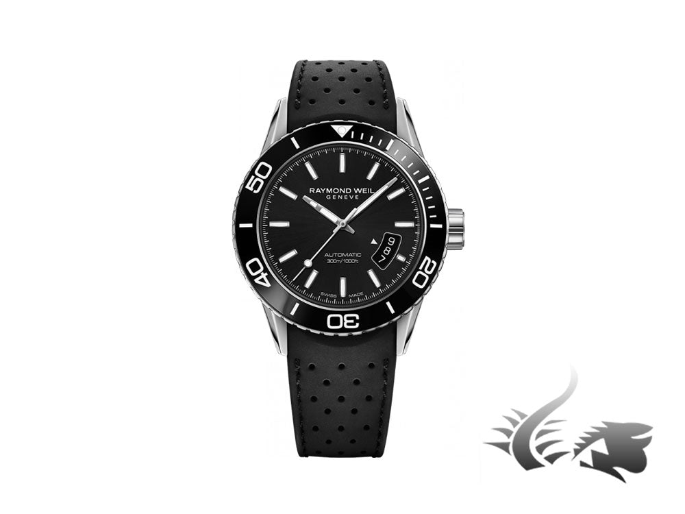 Montre automatique Raymond Weil Freelancer, céramique, jour, 42,5 mm, 2760-SR1-20001