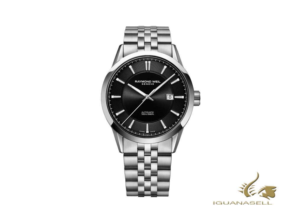 Montre automatique Raymond Weil Freelancer, 42 mm, noir, acier, 2731-ST-20001