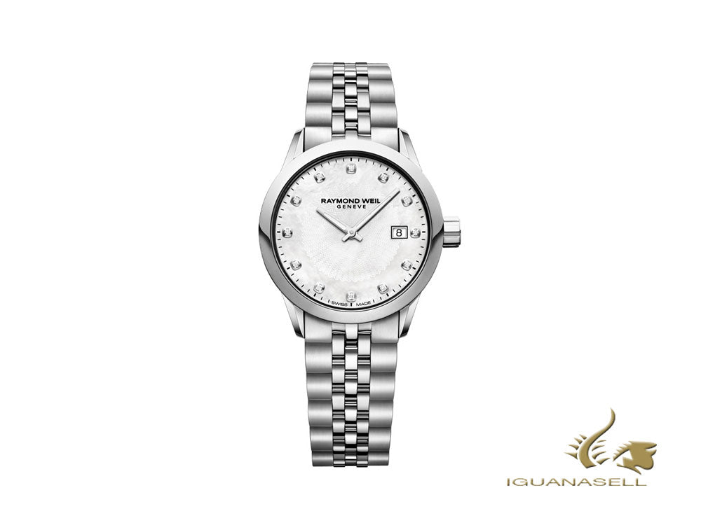 Montre à quartz pour femme Freelancer de Raymond Weil, 12 diamants, 29 mm, 5629-ST-97081