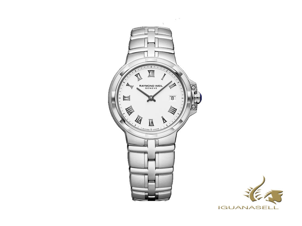 Montre à quartz pour femme Raymond Weil Parsifal, argent, jour, 5180-ST-00300