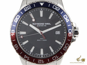 Raymond Weil Tango 300 Quartz Watch, GMT, Black, 42mm, Day, 8280-ST3-20001