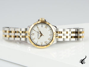 Montre à quartz pour femme Raymond Weil Tango, PVD or, blanc, 30 mm, jour